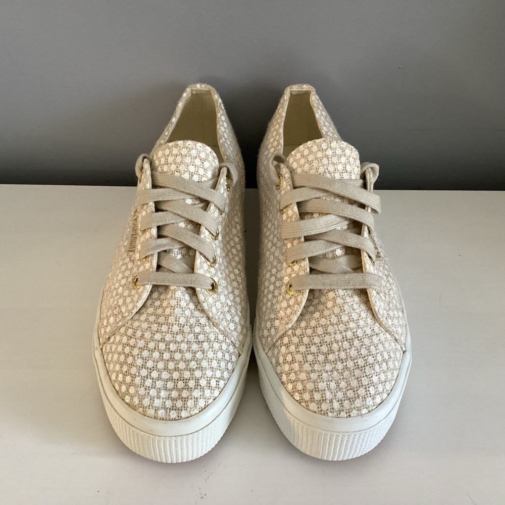 White Superga Platform Sneakers White & Gold 6 NWOT - Picture 3 of 7